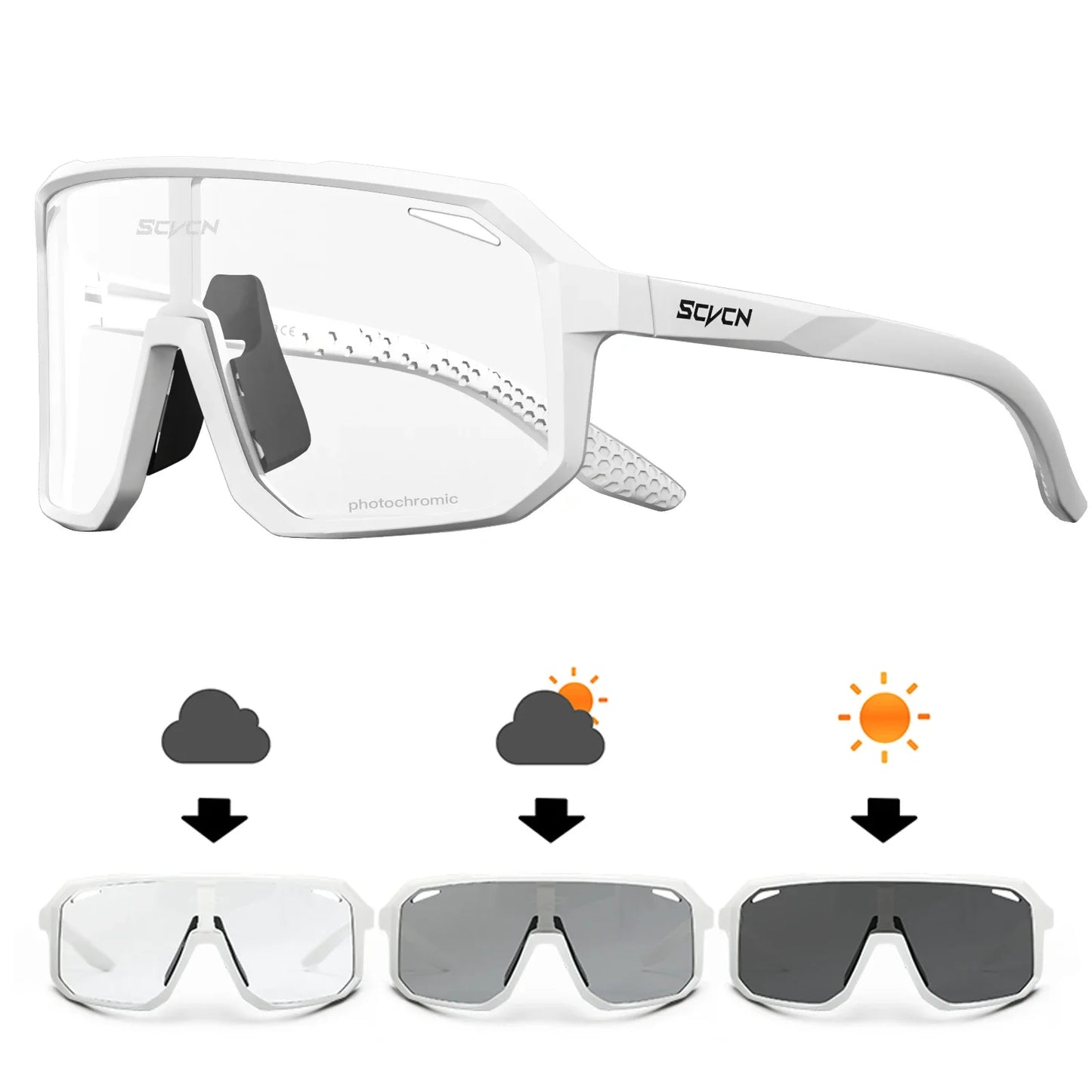 SCVCN New Sports Men UV400 Cycling Glasses Bike Sunglasses Outdoor Eyewear  MTB Bicycle Women Riding Hiking Goggles