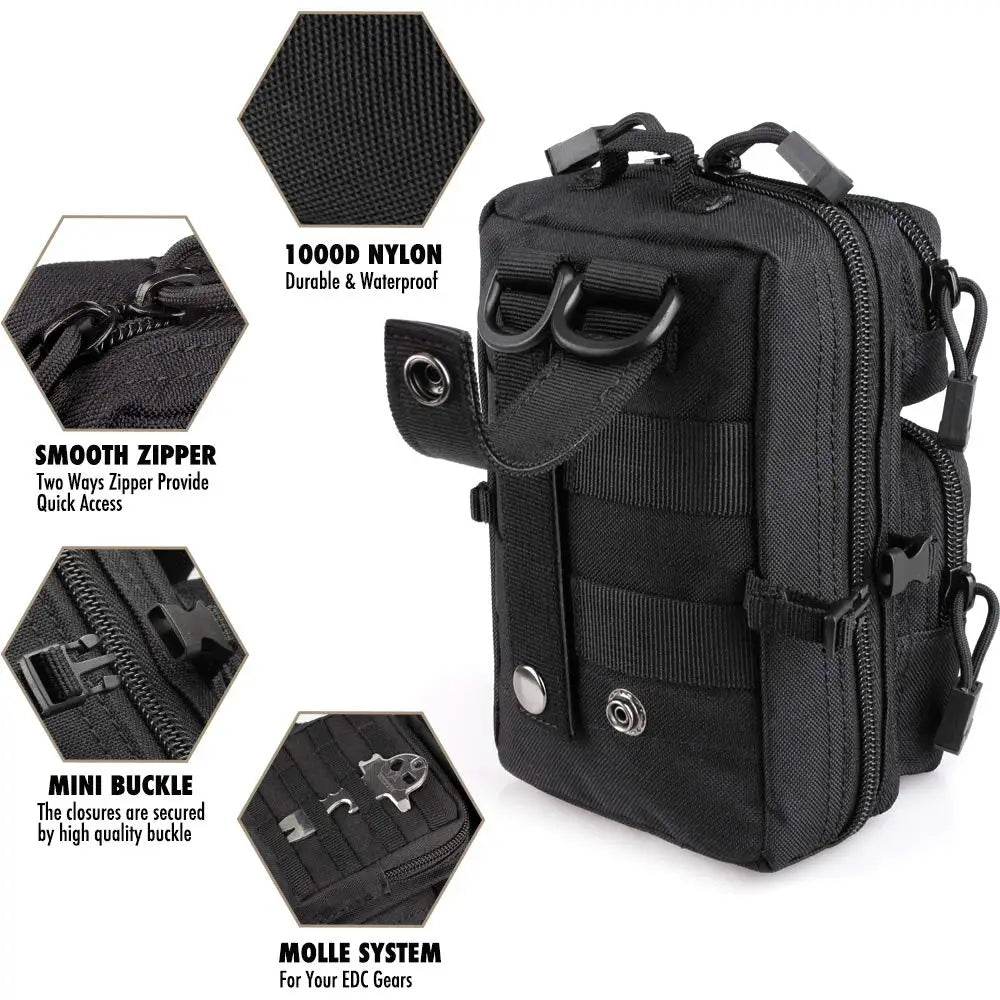 Tactical Molle Utility Pouch, EDC Tool Pouch Tactical Phone Pouches Mini Waist Pouches Medical EDC IFAK Pack Mini Design