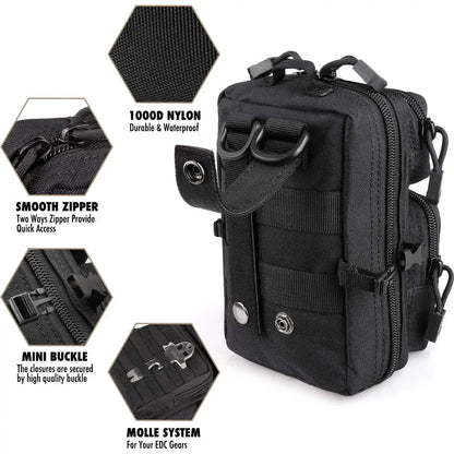 Tactical Molle Utility Pouch, EDC Tool Pouch Tactical Phone Pouches Mini Waist Pouches Medical EDC IFAK Pack Mini Design