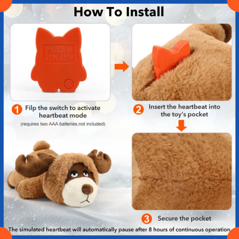 Plush Puppy Heartbeat Toys, Birthday Gifts, Rich Dog Puzzle Toys, Behavior Training, 16 Christmas