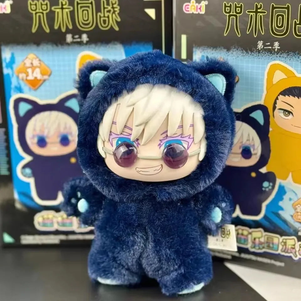 HOT Jujutsu Kaisen S2 Cat Park Party Gojo Toji Fushiguro Geto Suguru Blind Box Plush Bag Charm Collectible Model  Christmas Gift