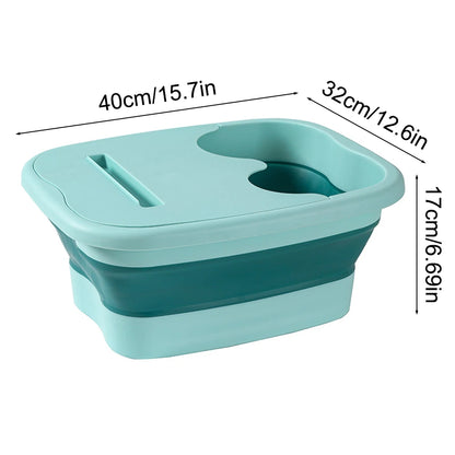 Foldable foot bath tub – portable, covered basin with ergonomic design, suitable for travel and home use