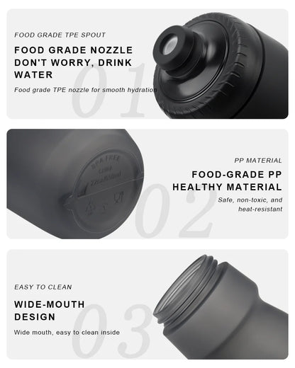 550/650ML Bike Water Bottle High-Quality PP5 Taste-Free Outdoor Sports Large Capacity Squeeze Bicycle Kettle Cycling Drink Cup