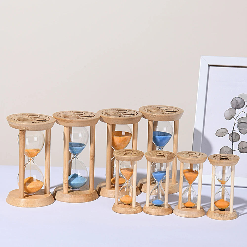 1PCS 3/5/10/15/30 Minutes Wooden Hourglass Timer Home Living Room Desktop Decoration Children Birthday Gift Portable Sand Clock