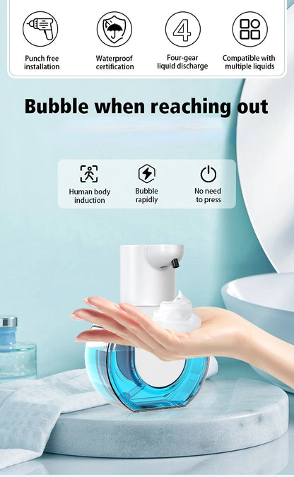 New Wall Mounted Automatic Soap Dispenser Foam Smart Hand Washing Machine 500ml Liquid Rechargeable Bathroom Induction Sensor