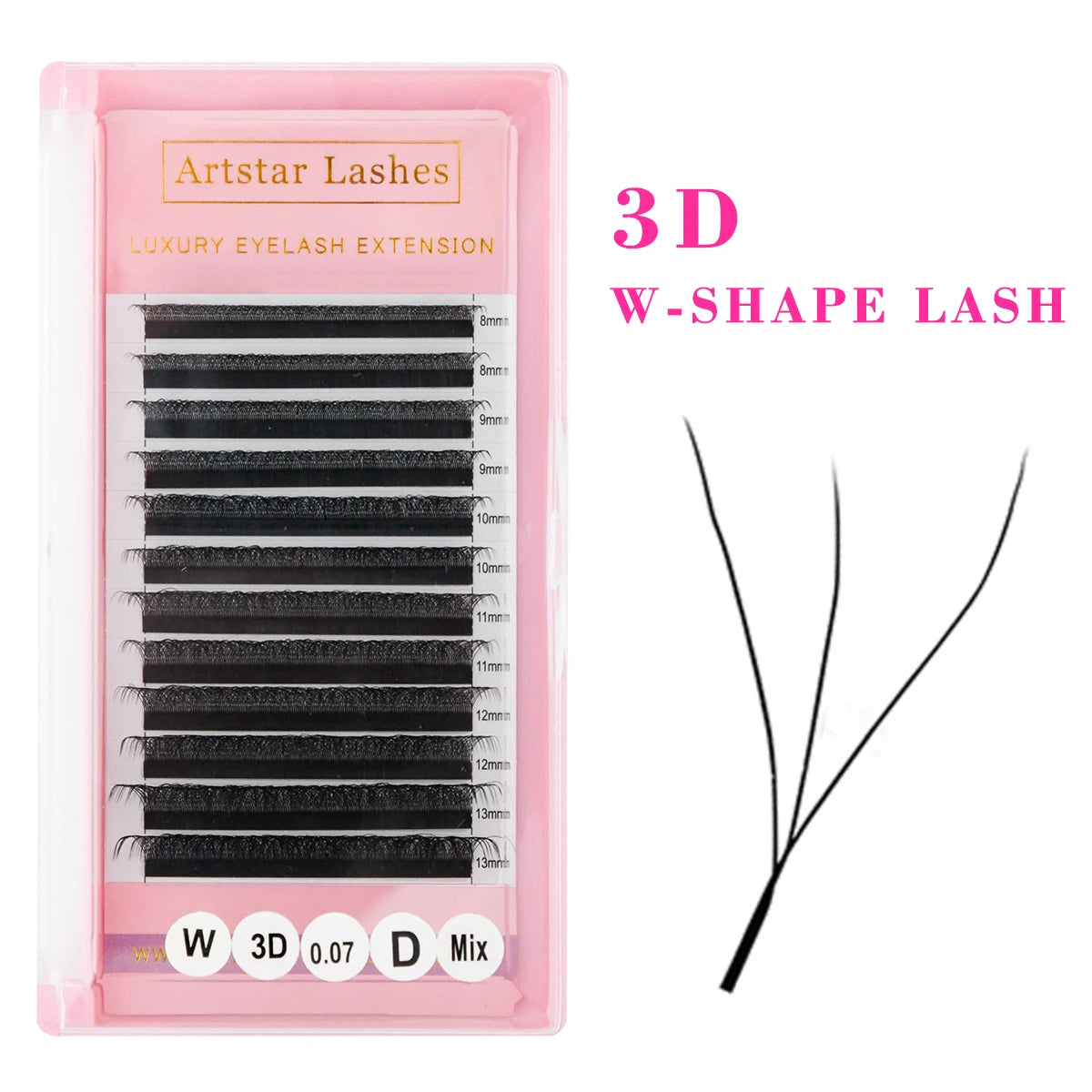 ARTSTAR W Shaped Lashes 3D 4D 5D 6D Premade Fans Eyelash Extensions C  D CC Curl W Style  Automatic Flowering Volume Eyelashes