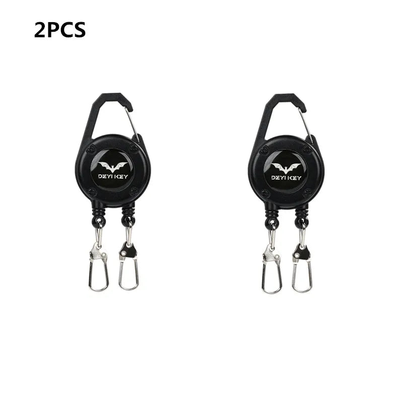 Outdoor Double Headed Clip Buckle, Work Permit Hanging Buckle, Keychain, Fishing Buckle, Telescopic Buckle, Easy to Pull Buckle