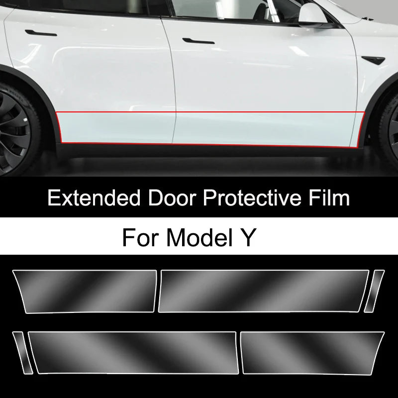 For Tesla Model3/Y 2017-2025 Front Door Rear Door Protective Film Invisible Car Clothing TPU Film Decoration for Model Y Juniper