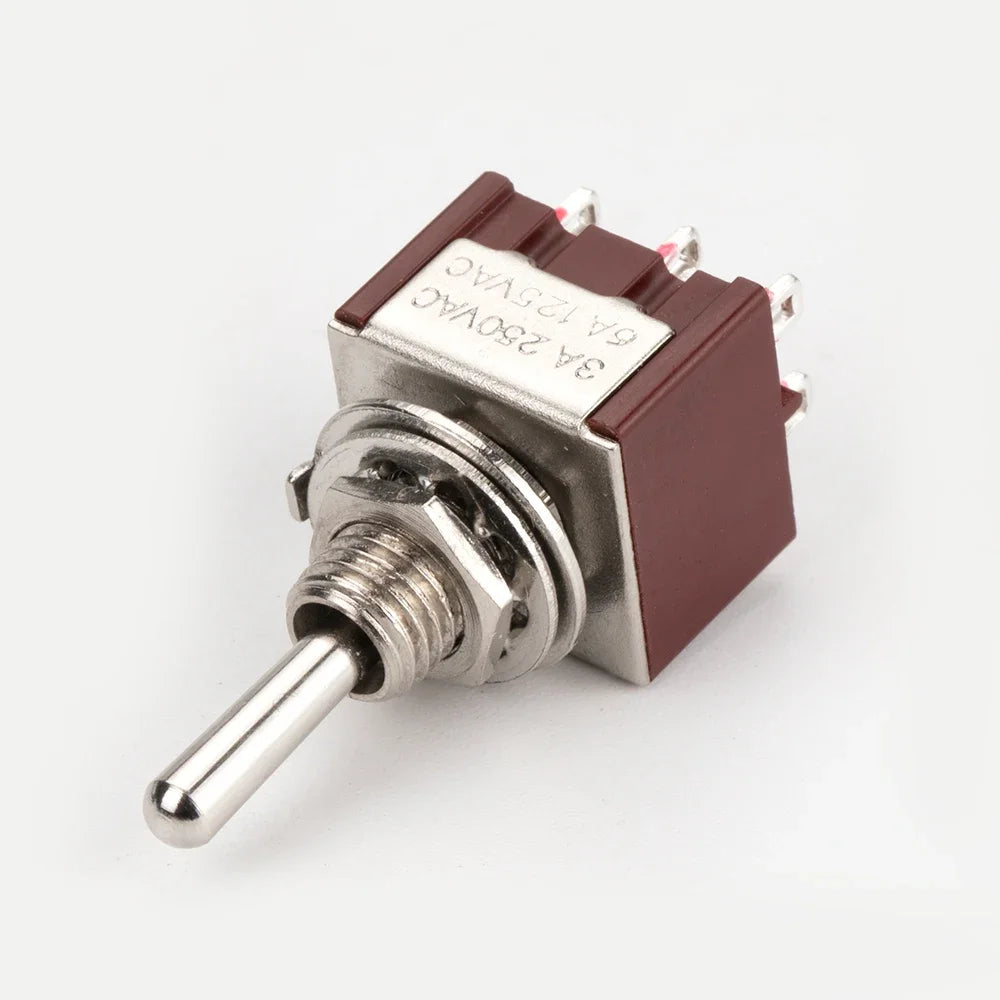 DAIERBUMP 10PCS Locking Toggle Switch ON ON 3 Position DPDT 6MM Guitar Mini Rocker Toggle Switch for Car Motorcycle