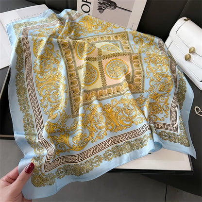 2025 New Fashion Luxury Printed Square Shawl Women 70x70cm Pashmina Silk Scarf Neck Headband Bandana