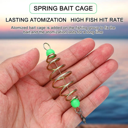 5Pcs Spring Feeder Basket Fishing Bait Trap Cage Holder Lure Bait Cage for Carp Fishing Tackle Accessories Easy Bait Loading