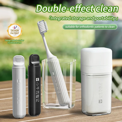 1PCSPortable dust-proof toothpaste and toothbrush storage box for travel, simple home-use mouthwash and washing cup set.
