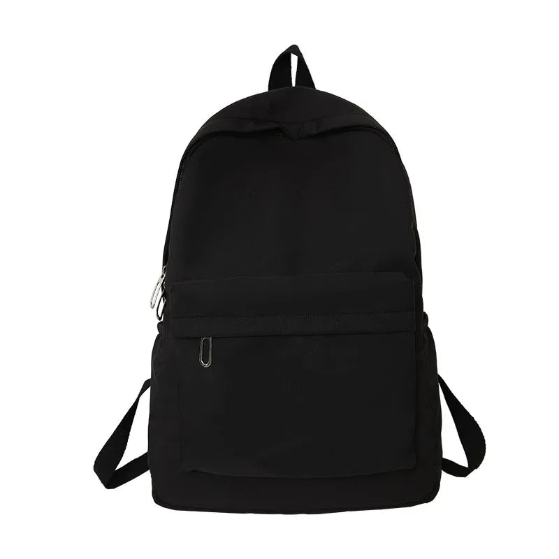 Lightweight Solid Color Backpack for High School Students Multifunctional Casual Bag School Travel Daily Use Simple Design