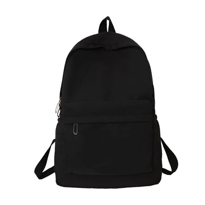 Lightweight Solid Color Backpack for High School Students Multifunctional Casual Bag School Travel Daily Use Simple Design