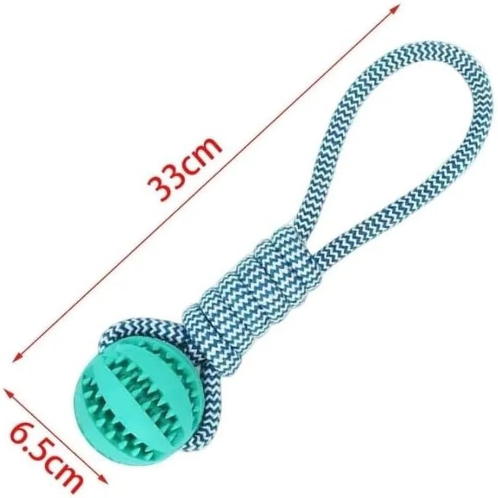 Dog Hollow Ball Toy Rubber Chew Toys for Dogs Cleaning Teeth Molar Bite Resistant Toy with Bell Puppy Training Game
