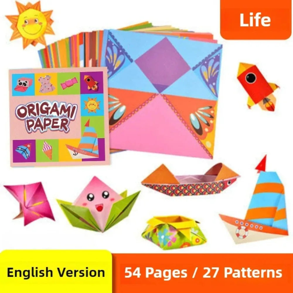 108 Pages Montessori Toys Cartoon Animal Origami Paper DIY Kids Craft Toy Handcraft Parper Art Educational Toy for Children Gift
