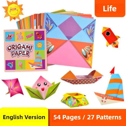 108 Pages Montessori Toys Cartoon Animal Origami Paper DIY Kids Craft Toy Handcraft Parper Art Educational Toy for Children Gift
