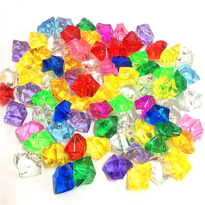 100PCS Plastic Gems Ice Grains Colorful Stones Children Jewels Acrylic Jewels Ice Counter Crystal Diamonds DIY Crafts Beads Toy