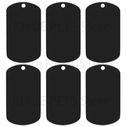 10 Pcs Blank ID Tag Stainless Steel Military  Name Plate Keychain For DIY Accessories Custom Logo Name Women Men Keychain Ring