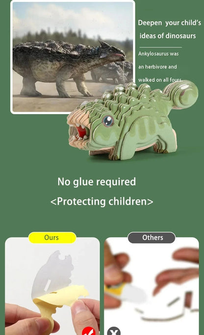 3D Jigsaw Puzzles for Kids Jurassic World Dinosaur Educational Toys Paper Animal Puzzle Cartoon Model Toys Children's Day Gift