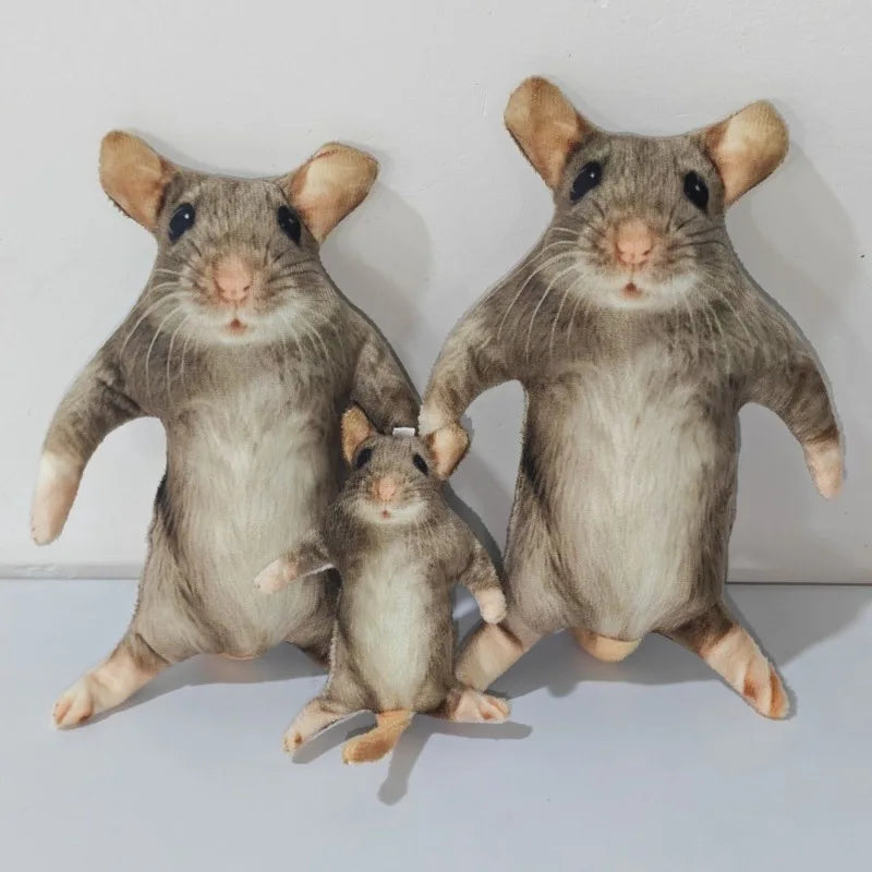 Creative 12/24cm Simulated Mouse Doll Plush Cartoon Doll Soft Kawaii Nimi Animal Figure Stem Built in Skeleton Kid Gift Birthday