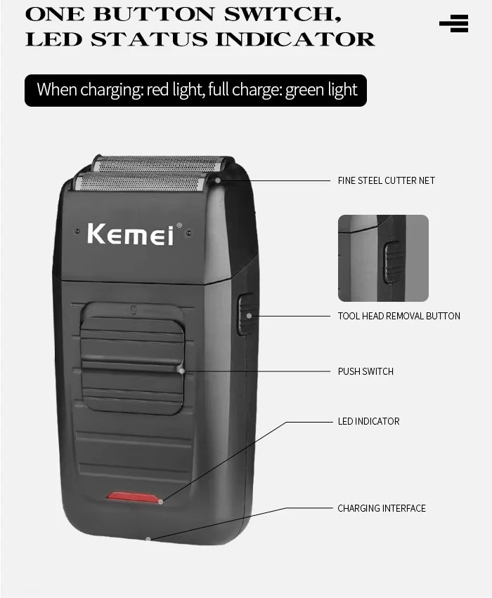 Kemei Professional Electric Hair Clippers USB Rechargeable Barber Trimmer Men's Electric Shaver Clippers KM-2299 KM-1102 Kit