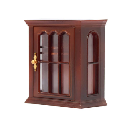1/12 Multifunction Wood Cabinet Bookcase Cabinet Miniature Furniture Handcrafted Wall Cabinet Dollhouse