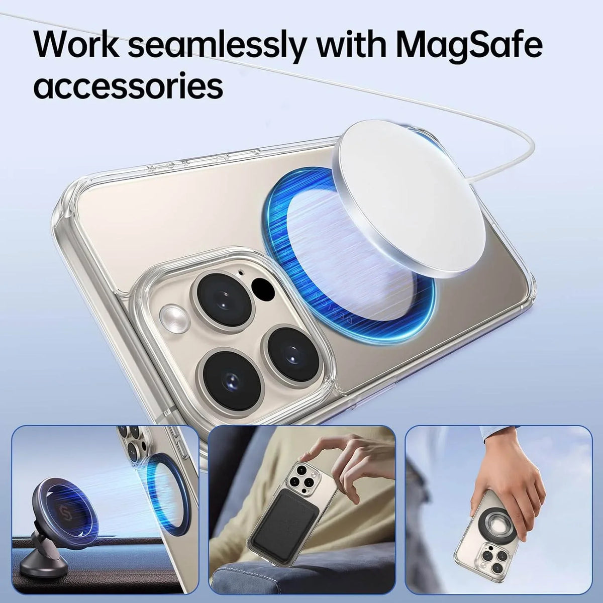 2026 Upgraded 360° Vacuum Magnetic Car Phone Holder for Magsafe 96LBS Strongest Suction 2800gf Car Mount Universal Dashboard Win