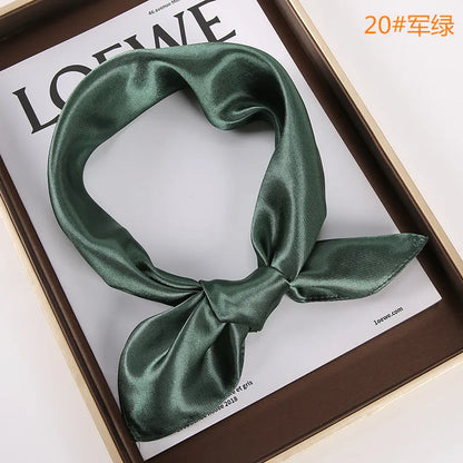 New Solid 60x60cm Square Scarf Single Imitation Silk Bright Light And Satin Performance Scarves Party Gift