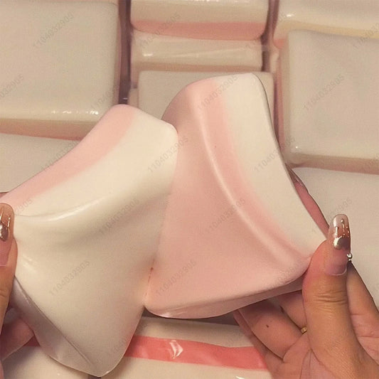 Squishy Double-Sided Sticky Rice Cake Pink Slow Rising Rice Cake Squishy Slow Rebound Cake Bread Stress Release Hand Relax Gift