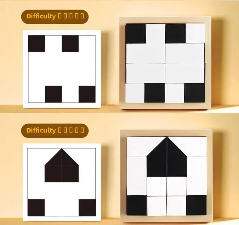 120/370 Level Black White Hidden Building Block Intelligent Puzzle Toys Puzzle Interactive Tabletop Game