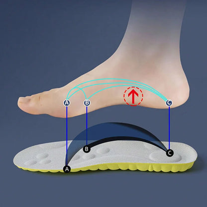 1Pair/2Pairs/4Pairs High Elasticity Latex Sport Insoles Soft Shoe Pads Arch Support Orthotic Insoles Breathable Deodorant Insole