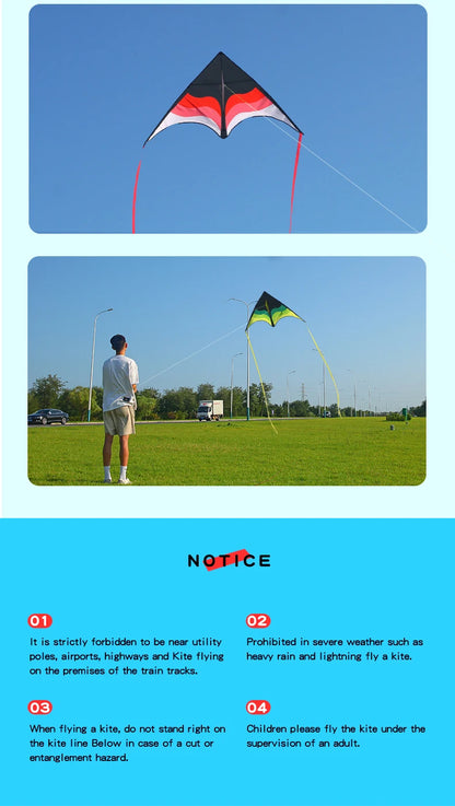 YongJian Large Beach Delta Kite for Adults  Extremely Easy to Fly for Beginners Comes with 100m String Kite Handle