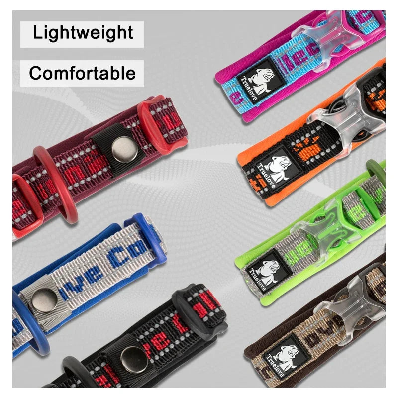 Truelove Pet Collar Nylon Reflective Sturdy Duraflex buckle Small Cat Large Dog Traveling running cross country walking TLC50121