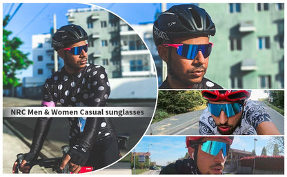NRC Cycling Sunglasses 1lens UV400 TR90 Sports Bicycle Glasses MTB Mountain Bike Fishing Hiking Riding Eyewear for Men Women