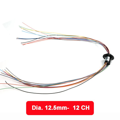 2/4//6/8/12/18 Channel Micro Rotate Slip Ring 2A Diameter 12.5mm For RC Excavator Model DIY PTZ Gimbal Electric Collector Rings