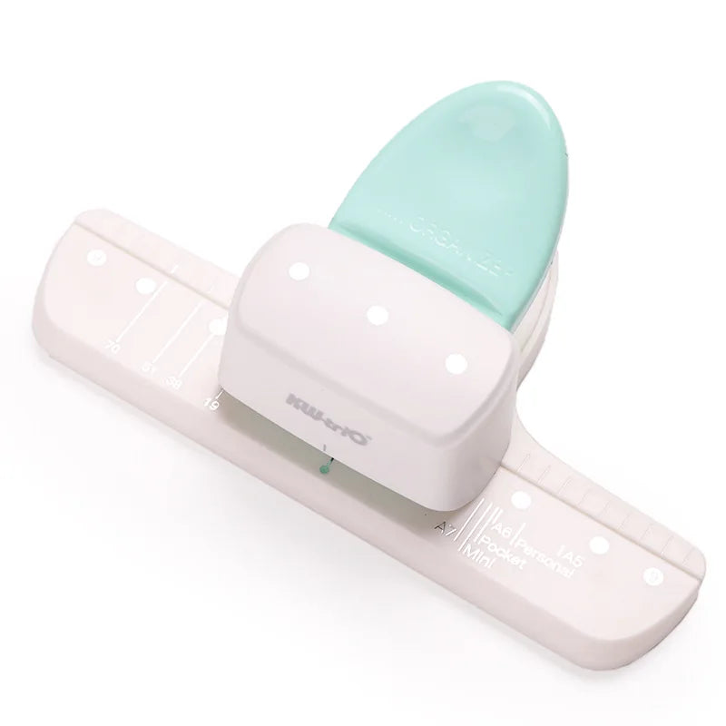 HTMCK  Adjustable 3-Hole Paper Punch for A5 A6 A7 Size - 8 Sheet Capacity Daily Planner Loose Leaf Hole Punch for Notebooks