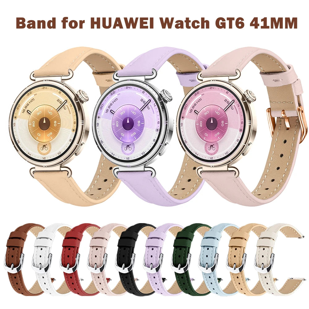 Leather Band Suitable for Huawei Watch GT6 41mm High-end Texture Wristband Compatible with Huawei Watch 5 42mm GT5 GT4 41mm