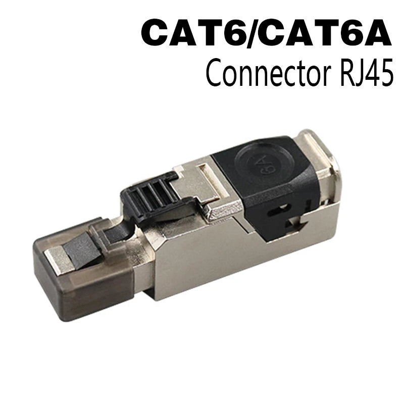 RJ45 Cat8 Cat7 Cat6A Connectors Metal Tool Free Easy Termination Plug 2000MHz 40G LAN Cable 22AWG - 24AWG Reusable Ethernet Plug