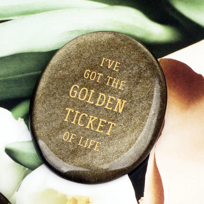 Crystal Worry Stone Double Plane Shaped Piece Inspirational Palm Stone, Engraved With Words To Relieve Worries Jade Energy Stone