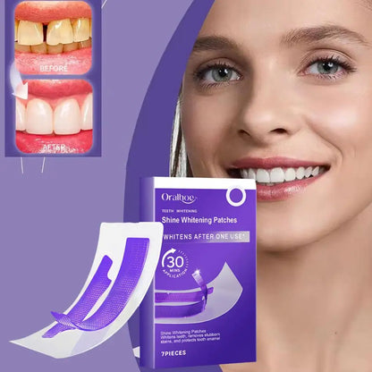 7pcs Purple Teeth Whitening Strips Professional Tooth Stain Removal Brighten Dental Bleaching Kit For Sensitive Teeth Oral Care