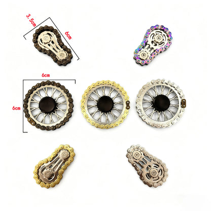 Metal Sprockets Flywheel Gear Fingertip Gyro Fidgeting Spinner Antistress Anxiety Bike Chains Spinner Fidget Toys for Adult Kids