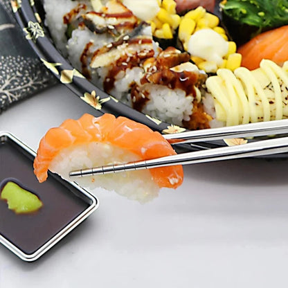 2/5/10 Pairs Chinese Chopsticks Stainless Steel Non-slip Sushi Chopstick Korean Japanese Food Metal Sticks Kitchen Tableware Set