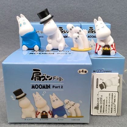 Moominses Shoulder-to-shoulder Sitting Doll Hippo Model Action Figures Collectible Desktop Ornaments