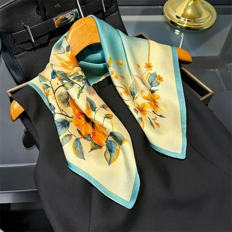 Scarf 100% Silk Bandana Women Square Scarves Wrap Kerchief Spring Fashion Luxury High Quality Headband Hijab Shawls 2026