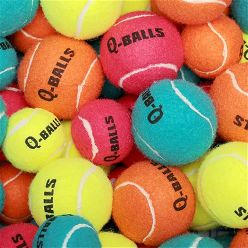 4Pcs/Set Dog Toy Q-MONSTER Thick Walled Natural Rubber Squeak Chew Balls for Dogs Tennis Interactive Bouncy Balls for Training