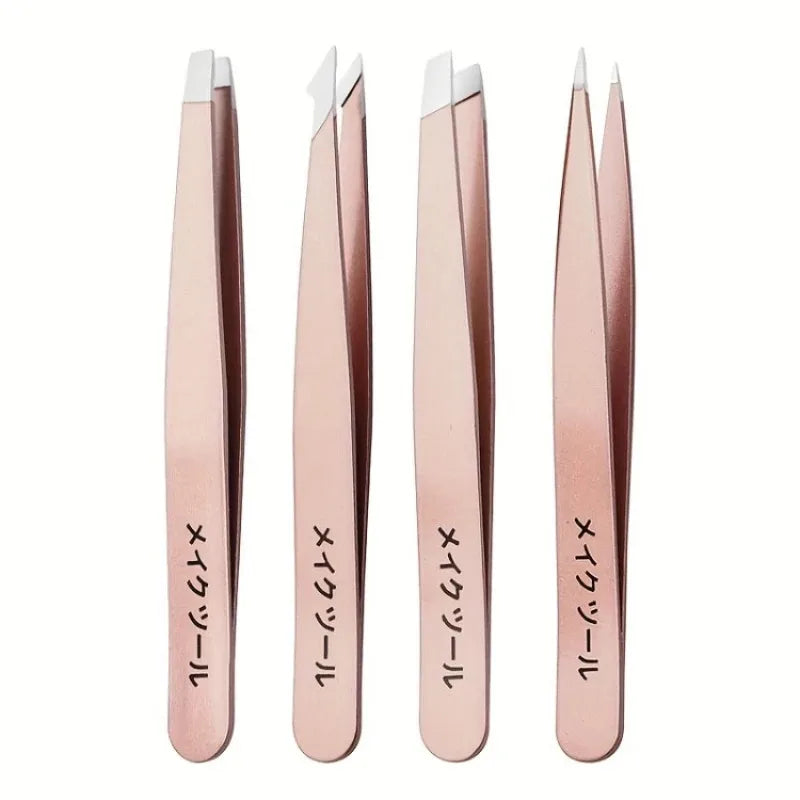 2/4pcs Set Professional Tweezers Set Perfect For Eyebrow Hair Removal Splinter Very Effortless and Relaxed to Remove