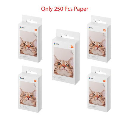Original 100% Xiaomi ZINK Pocket Printer Paper Self-adhesive Photo Print 50pcs Sheets Xiaomi 3-inch Mini Pocket Photo Printer CN