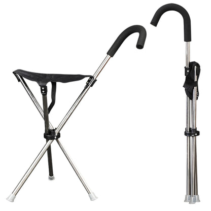 Foldable Cane Easy To Carry Seat Portable Stool Folding Chair Non Slip Handle Super Light Walking Stick For Outdoor Walking