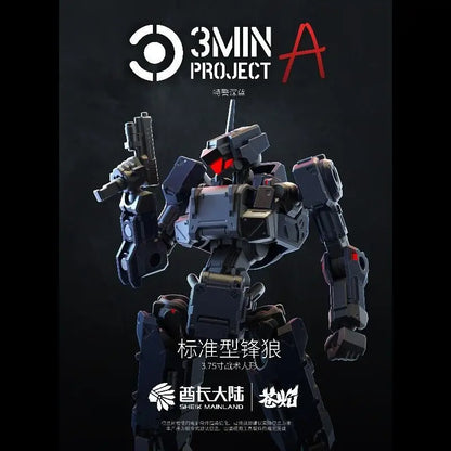 Sheik Mainland 1/18 Scale 3.75 Inch 3MIN-A Series Standard Wolf Tactical Action Figure Assembly Model Kit DIY Collectible Gift